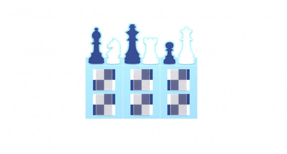 Информационный стенд с декором "Шахматные фигуры"