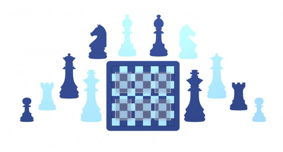 Информационный стенд с декором "Шахматная доска"