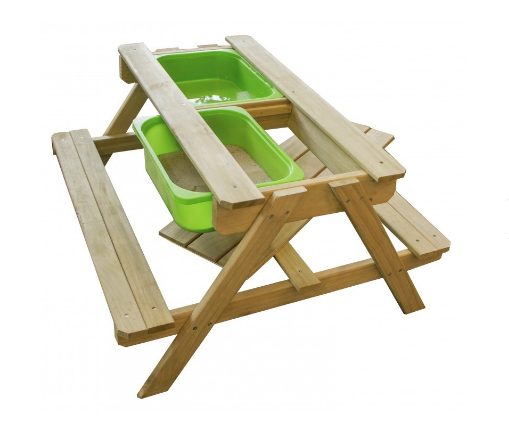 Стол  со скамейками и грифельной крышкой для игр с песком и водой