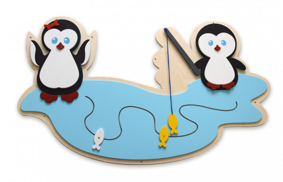 Декоративно-развивающая панель "Пингвины-рыбаки"